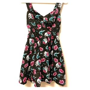 Rockabilly skull rose dress